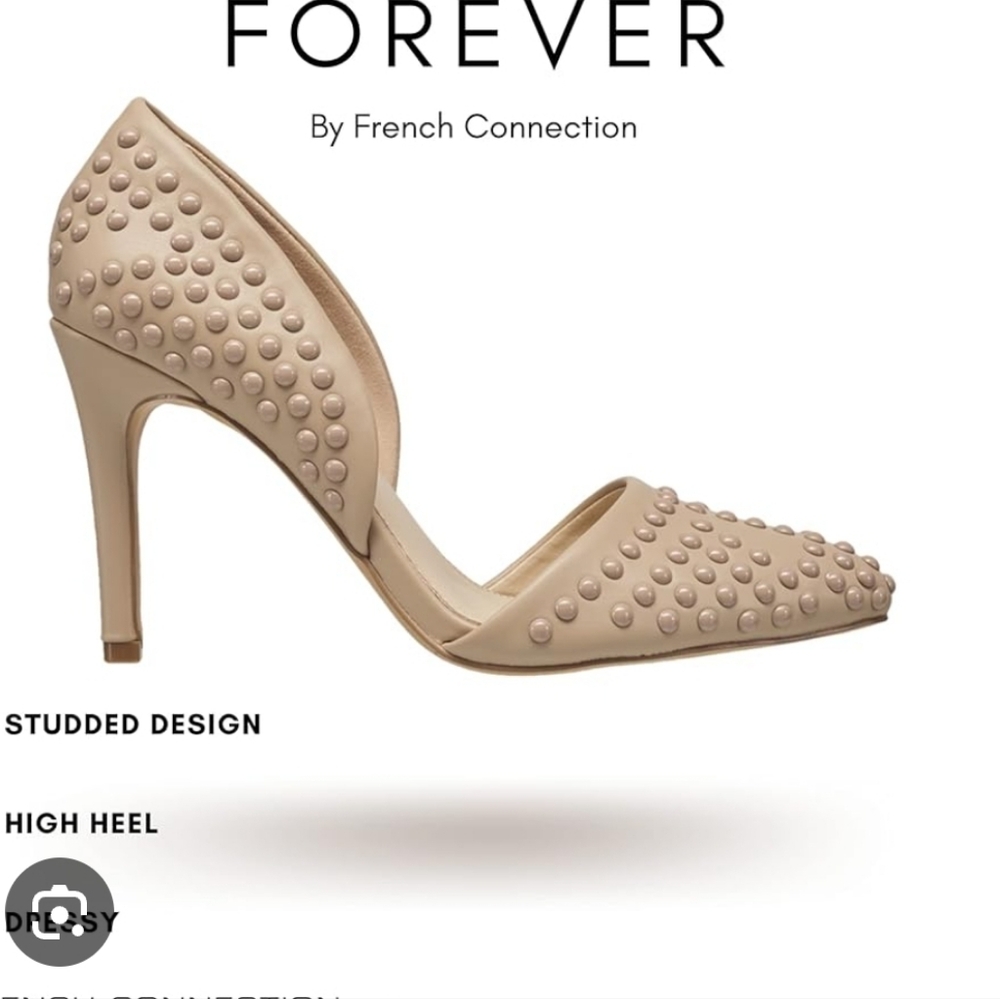 Elegant Beige Studded Women's Heels